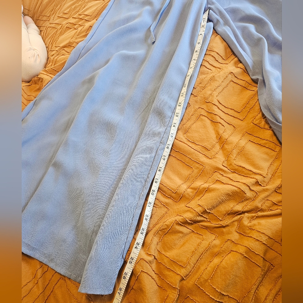 Wide Leg Drawstring Palazzo Pants Small Light Blue - Picture 9 of 11